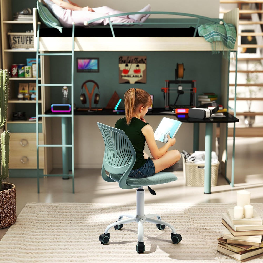 Armless Home Office Desk Chair, Colorful Task Chair with Soft Mesh Padded Cus...
