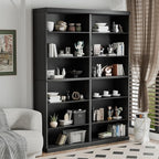 82" Wooden Book Shelf, 5 Shelf Bookcase, Modern Bookshelf with Adjustable Shelf for Home Office, Study Room, Black