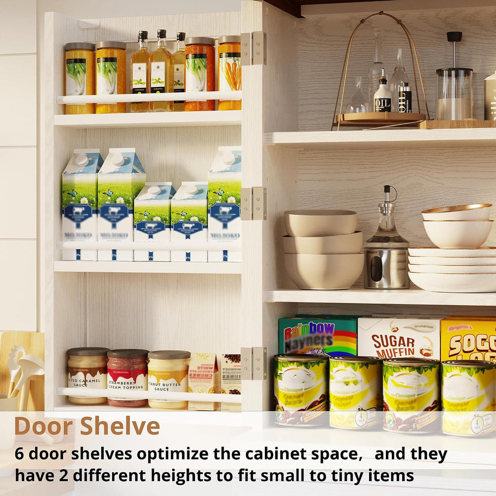 IRONCK Farmhouse Pantry Cabinet, 72" Tall Kitchen Storage Cabinet, Frees...