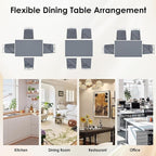 SogesPower Dining Table Set for 4, Wood Rectangular Kitchen Dining Table Set with 4 Chairs, 5-Piece Space-Saving Kitchen Table Set for Dining Room Small Space, Grey+White 43"