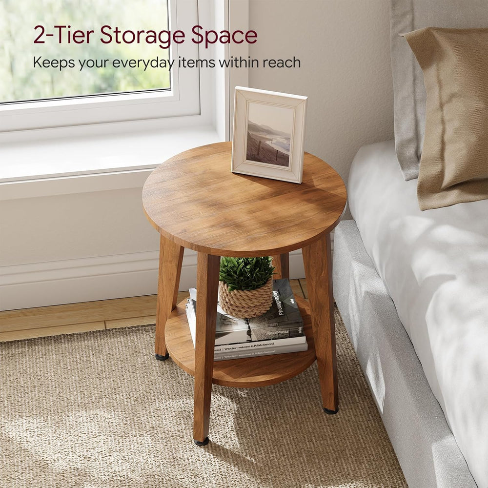 Simple Trending Round Side Table, Small End Table, Nightstand Bedside Table w...
