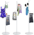 Floor Standing Belt Hanger Tie Rack, Retail Display Tie Scarf Rack, Belt Display Stand (Victorian, White)