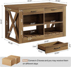 Tribesigns 55" Kitchen Island with Storage Drawers and Shelves, Farmhouse Large Island Table for Kitchen, Dining Room