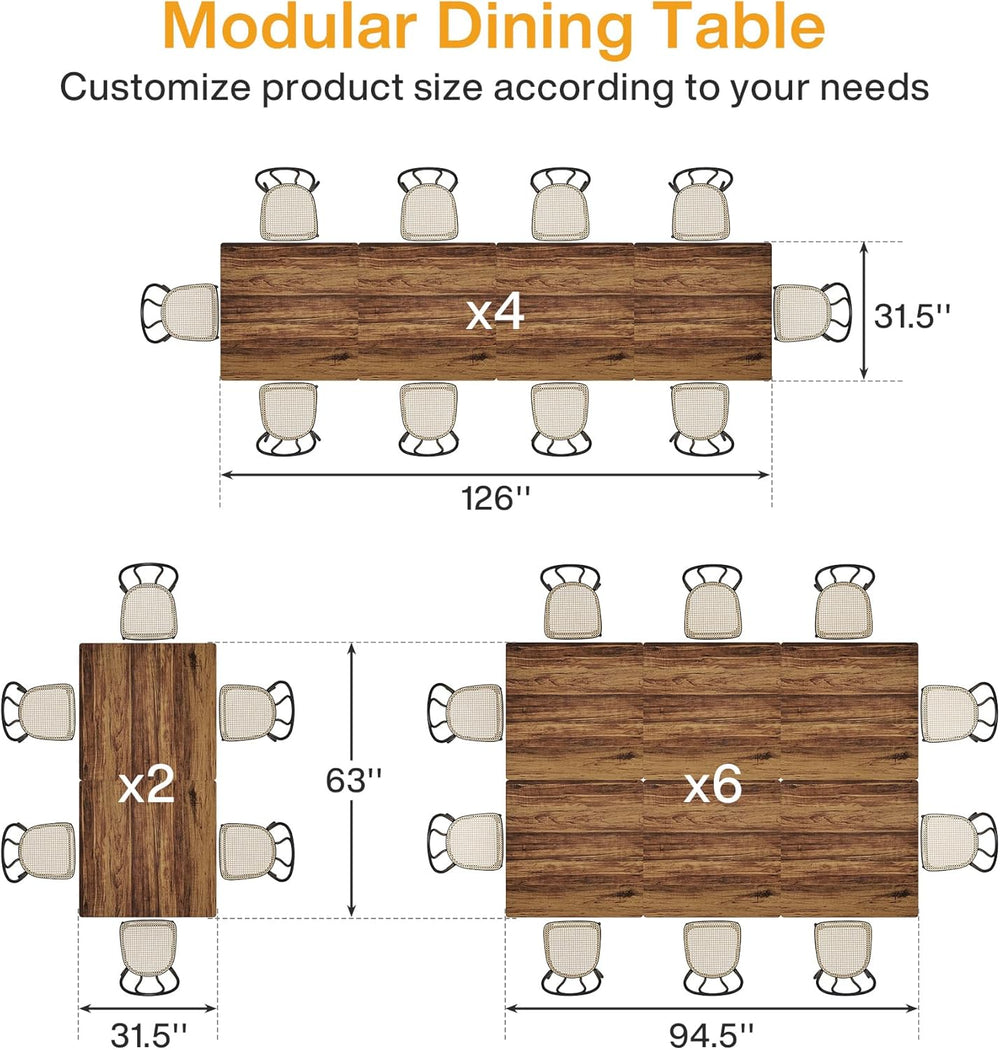 Tribesigns Square Commercial Dining Table Set of 6, 31.5" Heavy Duty Din...