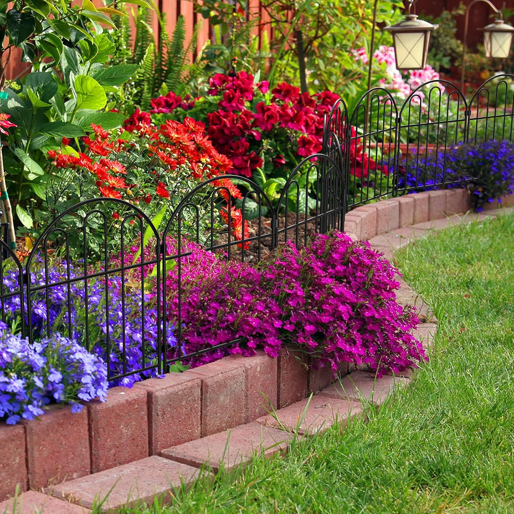 OUSHENG 25 Pack Decorative Garden Fence, Total 27ft(L) x 22in(H) Animal Barri...