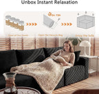 Homall Sectional Couches for Living Room, Modern Boneless Couch with Deep Seat, Upholstered Cloud Sofa, No Assembly Required (Black, Four-Seater Sofa)