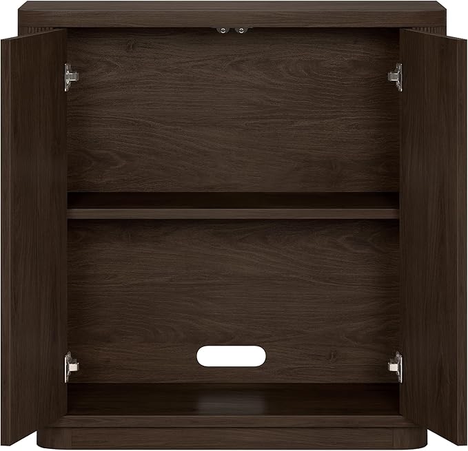 Henn&Hart 32" Wide Rectangular Accent Cabinet in Warm Brown, for Home, Living Room, Bedroom, Entertainment Room, Office