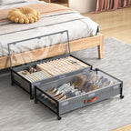 Under Bed Storage Containers with Wheels 54L Large Underbed Shoes Blankets Clothes Toy Storage Drawers for College Dorms Bedrooms Nursery Rooms Organization… (Grey 2 Pack, XXL(31"x16.6"x7.48"))