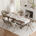 COLAMY Dining Chairs Set of 6, Modern Fabric Upholstered Dining Room Kitchen Side Chairs with Iron Legs, Open Back and Padded Seat, for Living Room/Restaurant/Cafe, Taupe