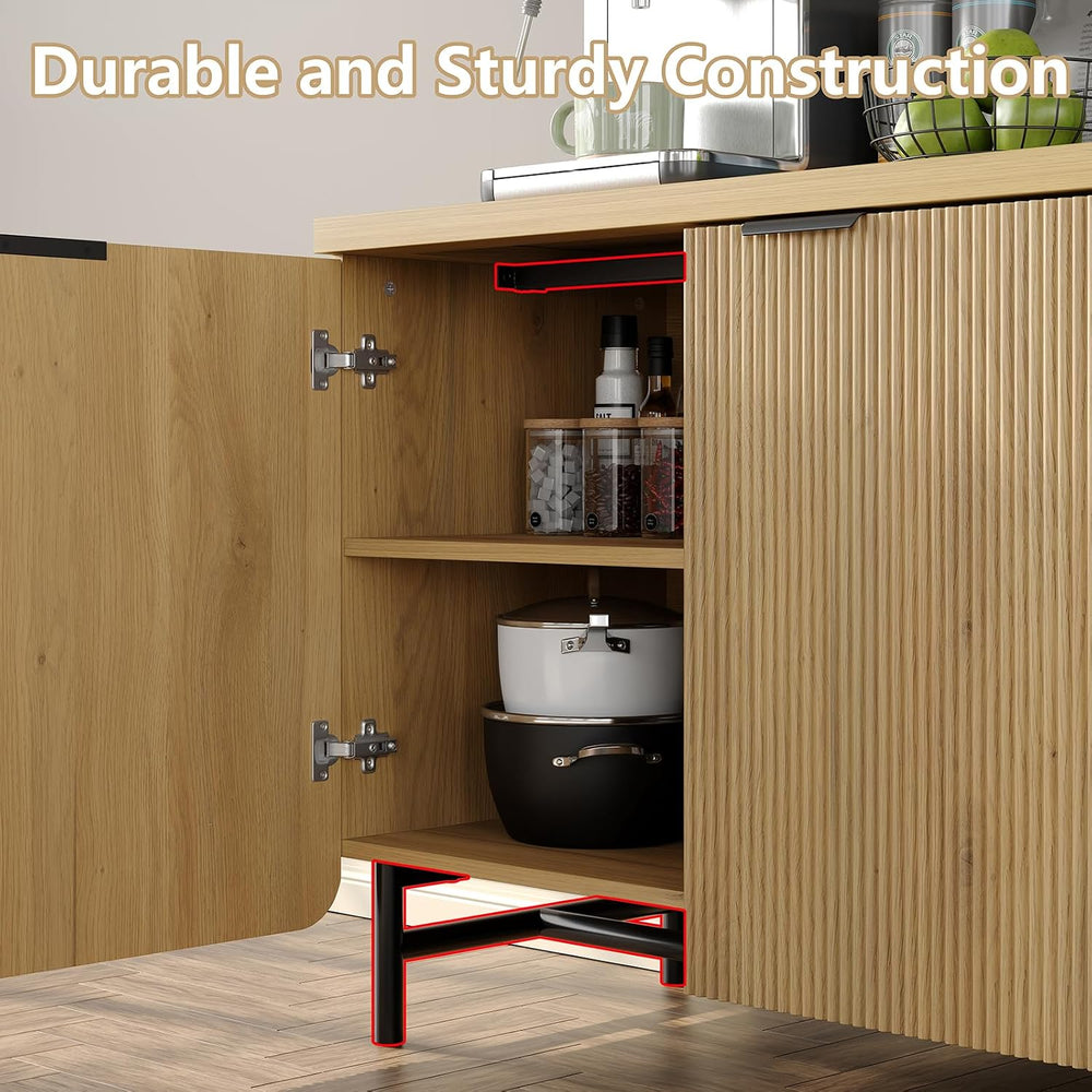 Furniouse Buffet Cabinet with Storage 66.2''W Modern Sideboard with 4...