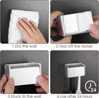 Toothbrush Holder Wall Mounted with Cover for Bathroom, 2 Slots Toothbrush Storage Organizer for Shower, Self Adhesive Toothbrush Hanger Rack for Dorm, Cabinet (Silver)