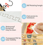 Bloss Hanging Jewelry Organizer-48 Pockets Dual-Sided Hanging Jewelry Organizers and Storage for Necklaces, Earrings Holder on Closet, Wall, Door, Christmas Gifts for Women,Blcak