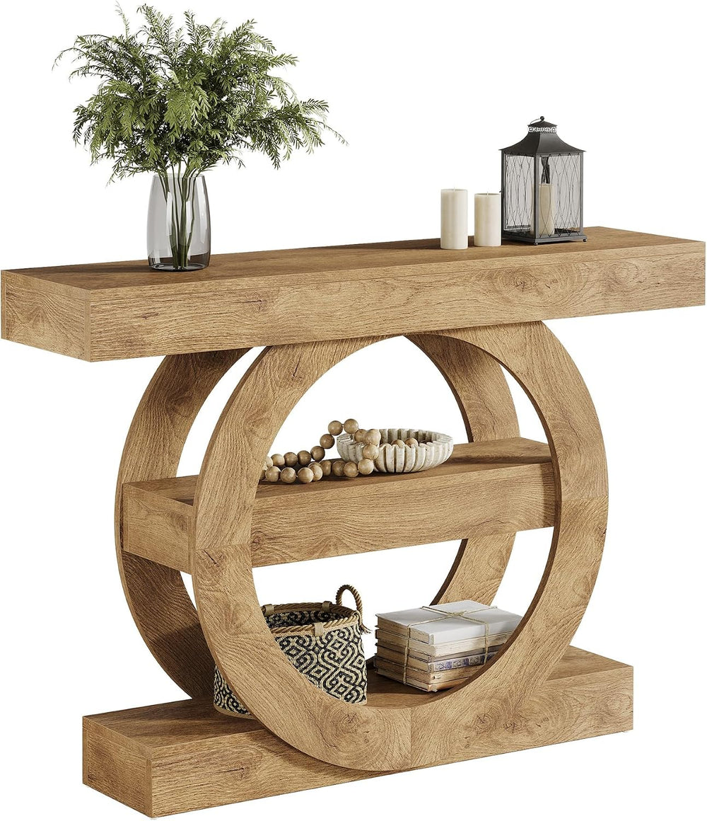 Tribesigns 41-Inch Entryway Table with Storage, 3-Tier Farmhouse Console Tabl...