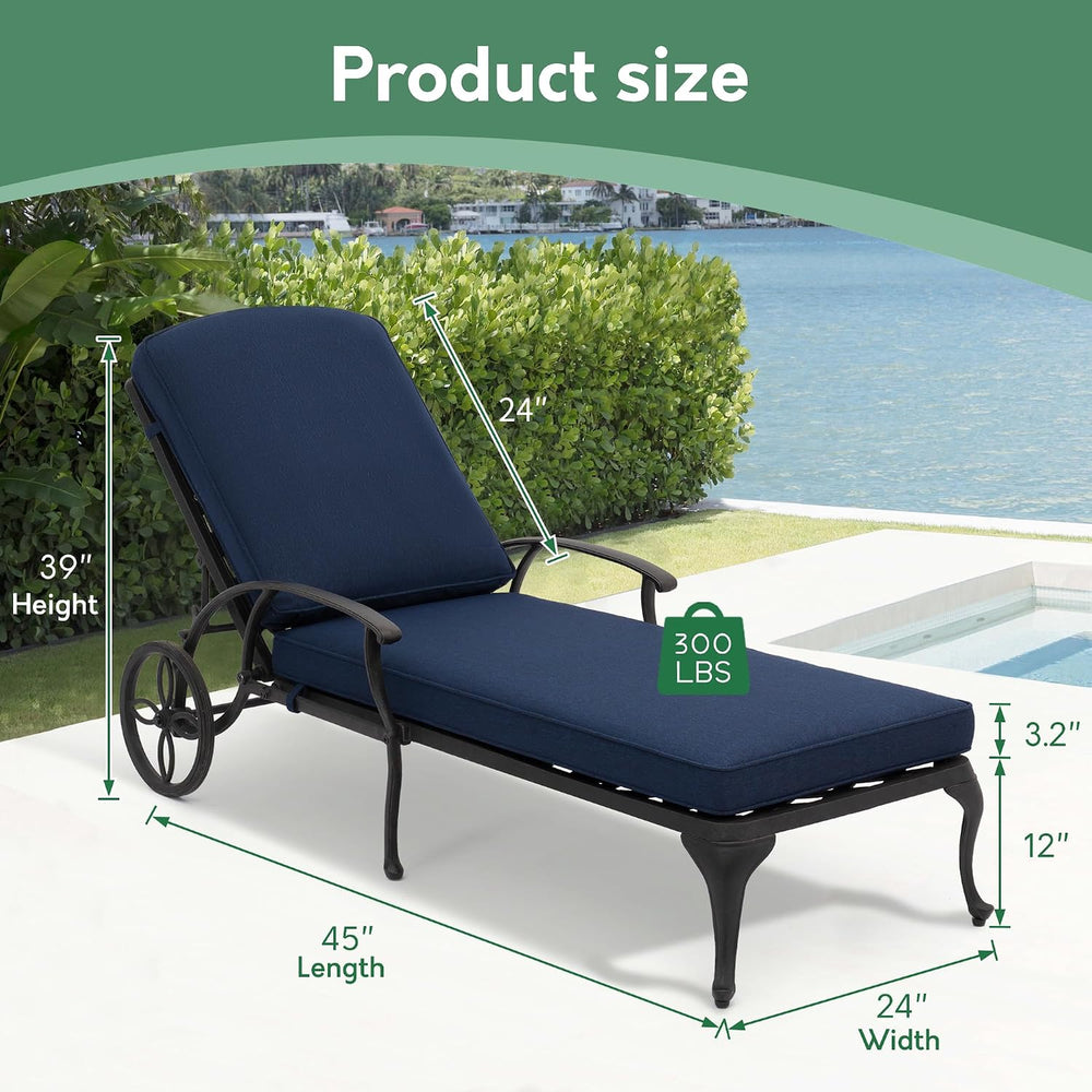 Chaise Lounge Chair Outdoor- Set of 2 Patio Pool Chairs Tanning Lounges for O...