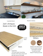 joelsantiques 72 Inch Wooden Floating Shelves for Wall - 72x8x2 in - Made of Natural Wood - Long Wall Shelves for Bedroom - Perfect for Living Room, Kitchen - Black