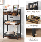 FAVOOSTY Bathroom Ladder Shelf, 3-Tier Bathroom Floor Storage Shelf with Drawer, Freestanding Towel Shelf, Bookcase End Table Open Shelving Unit for Living Room,Balcony, Rustic Brown