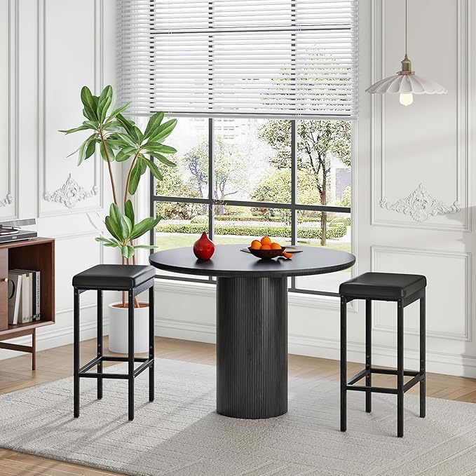 HOOBRO Bar Stools, Set of 2 Bar Chairs, 24.8-Inch Height Stools, Breakfast Ba...