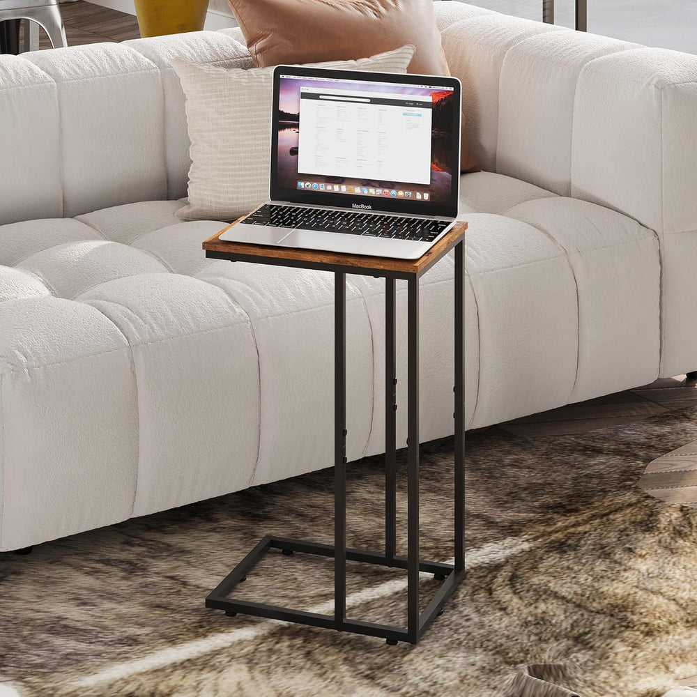 WLIVE C Shaped End Table, Small Side Table for Couch, Sofa, TV Tray C Table f...