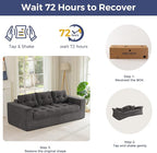 MAXYOYO 79" Loveseat Sofa Couch for Small Spaces, Upholstered Boneless Cloud Couch for Apartment Bedroom, 2-Seater Love Seat Floor Modern Sofa with Pillows, No Assembly Required, Dark Grey