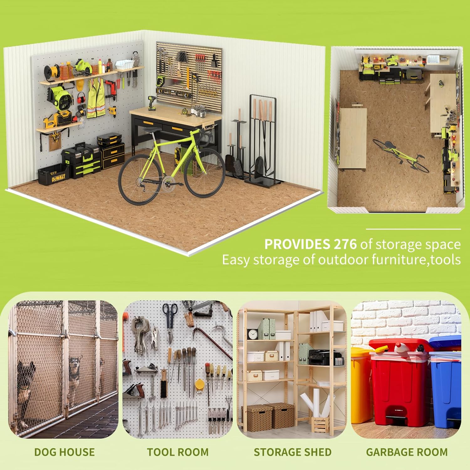 10x14 FT Metal Storage Shed, Outdoor Tool Sheds with Lockable Door, Large Heavy Duty Tool Sheds, Outside Waterproof Storage Building