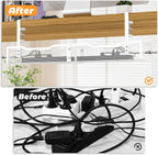 Under Desk Cable Management Tray, No Drill Steel Desk Cable Organizers, Wire Management Tray Cable Management Rack (24.4" Length-White)