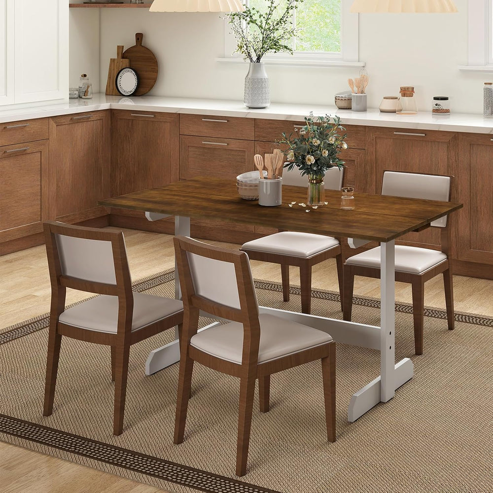 Tangkula 55 Inch Dining Table for 4-6 People, Rectangular Kitchen Table with ...