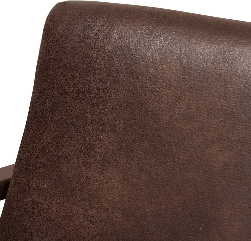 Baxton Studio Bianca Mid-Century Modern Walnut Wood Dark Brown Distressed Fau...
