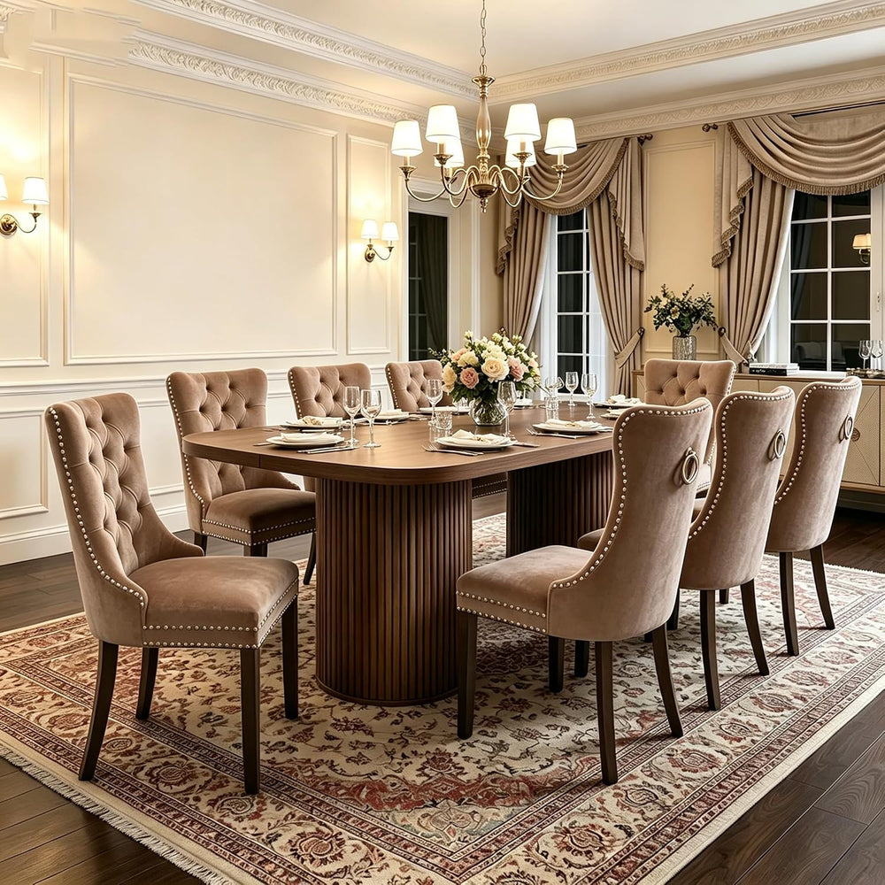 79" Dining Table Set for 8,Large Rectangular Dining Table Set for 8 with...