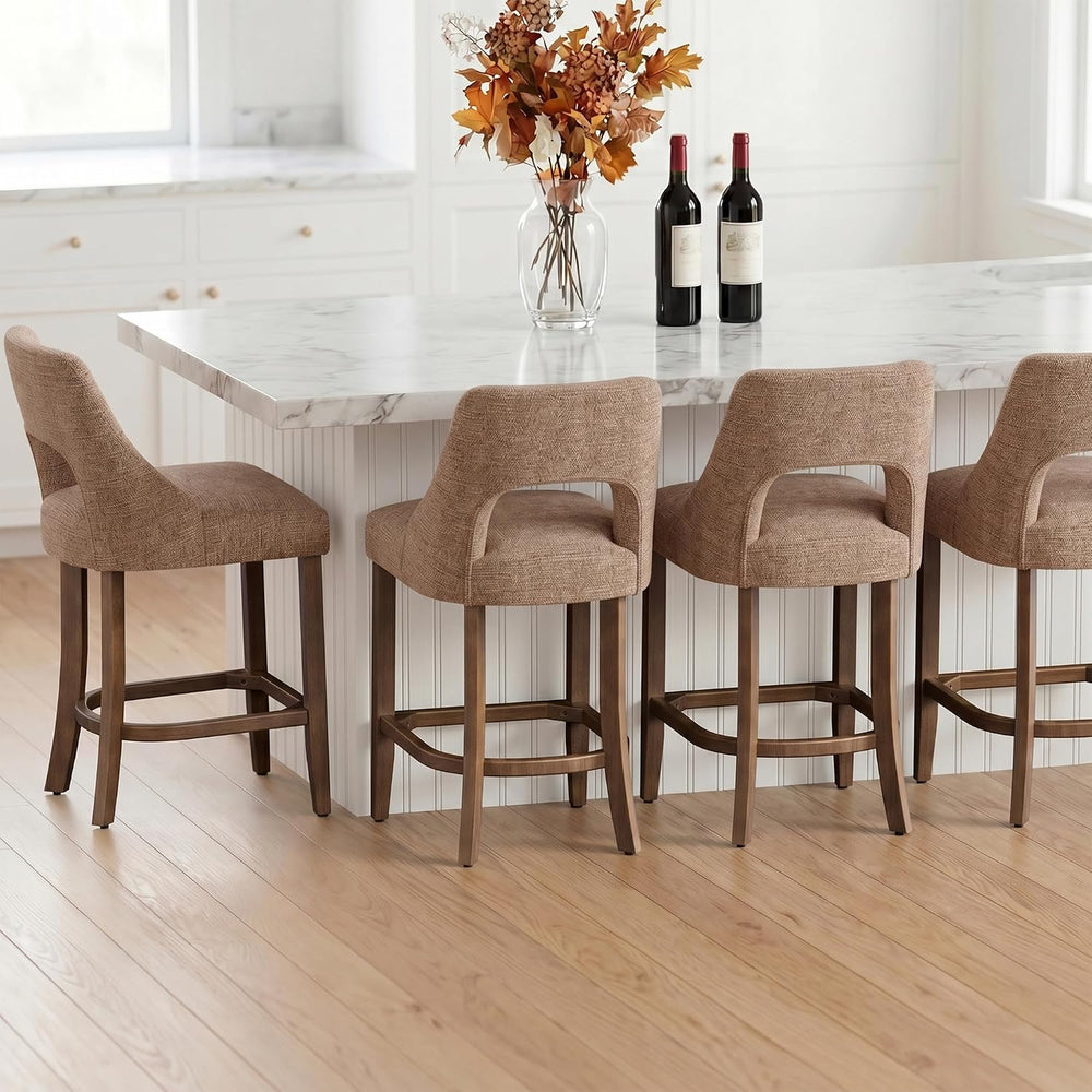 UVV Bar Stools Set of 3, Upholstered Counter Height Bar Stools, Modern Counte...