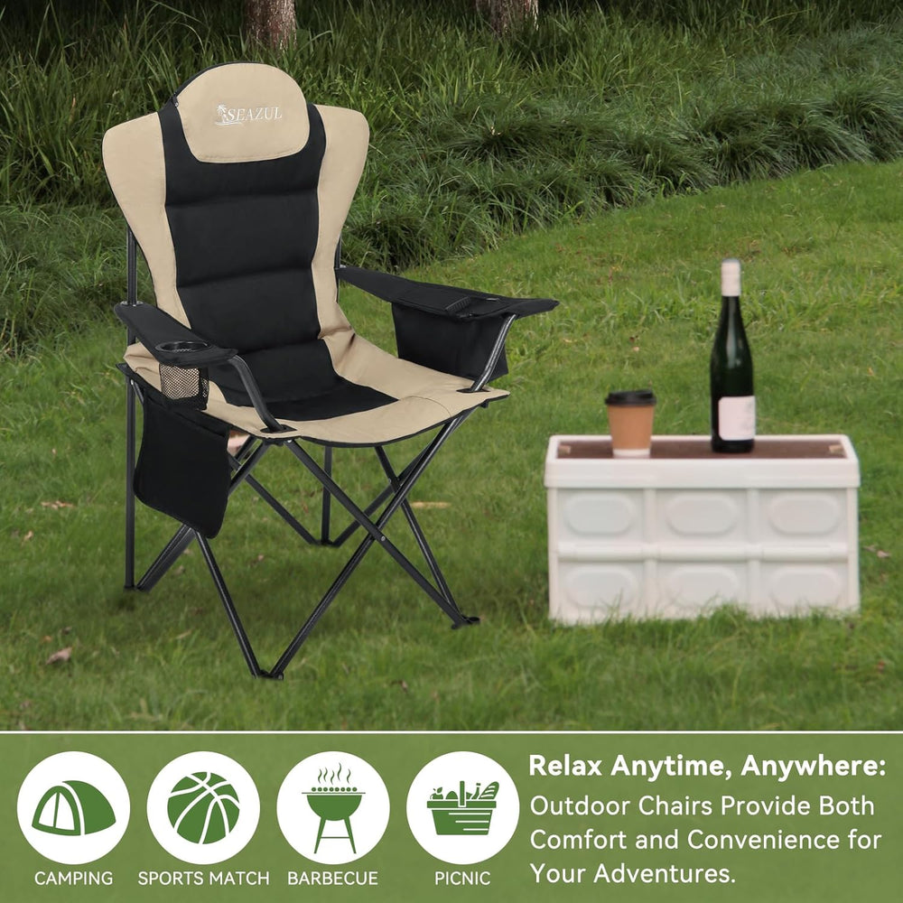 Camping Chairs for Adults, Heavy Duty Camping Chairs 2 Pack, Folding Chairs f...