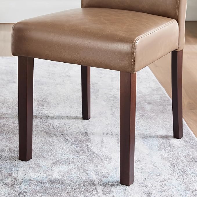 Watson & Whitely Upholstered Dining Chairs Set of 4, Faux Leather Armless...