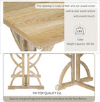 HomSof 6-Piece Retro Rectangular Dining Table Set, Table with Unique Legs and 4 Upholstered Chairs & 1 Bench for Dining Room and Kitchen, Natural Wood Wash