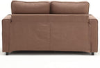 ERYE 3 Fold Tufted Upholstered Futon Sofa Bed Modern Convertible Foldable Floor Loveseat Sofabed with Pull Out Sleeper Couch Daybed W/Cupholders and Pockets for Living Room