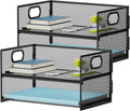 Marbrasse 2 Tier Paper Organizer Letter Tray, Mesh File Organizer with Handle, Paper Sorter Desk Organizer for Home Office Supplies - 2P