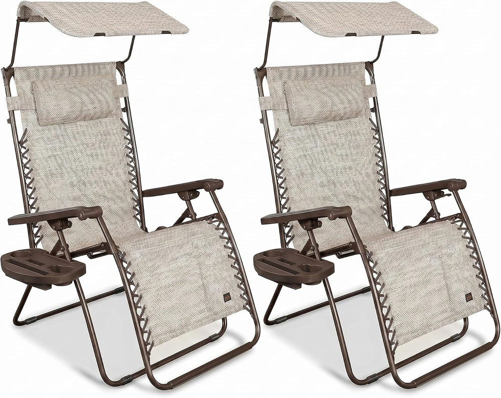 Bliss Hammocks 2 Pack 30" Wide XL Zero Gravity Outdoor Lounge Chair, Adj...