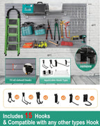 Slat Wall Paneling Garage Slat Wall Storage Systems with 15 Slatwall Hooks, 4' x8' Slatted Panels with Accessories Grey Garage Organizer PVC Slatwall Panels for Retail Display, Bike Storage Rack