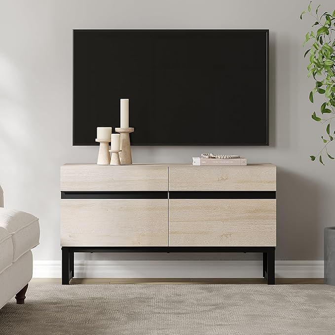 WAMPAT Modern TV Stand for TVs Up to 40 Inch, Entertainment Center Media Cons...