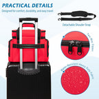 Medicine Organizer Bag with Insulated Pocket for Travel, Pill Bottle Storage Bag with 4 Customized Dividers & Shoulder Strap for Medication, Insulin and First Aid Supplies, Red (Bag ONLY)