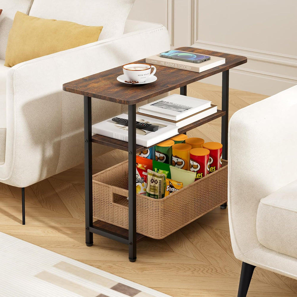 SLEEPING LAMB Side Table for Living Room, 3-Tier End Table for Small Space wi...