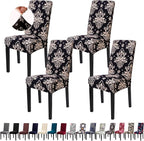 Dining Room Chair Covers - Stretch Kitchen/Dining Room Set of 4, Removable Washable Slipcovers for Home, Hotel, Banquet