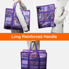 Vieshful Purple 40L Clear Clothes Storage Bag Colorful Clothes Organizer with Zipper Vinyl Storage Bag for Comforter, Blanket, Bedding, Duvet, Transparent Moving Totes 5 Pack