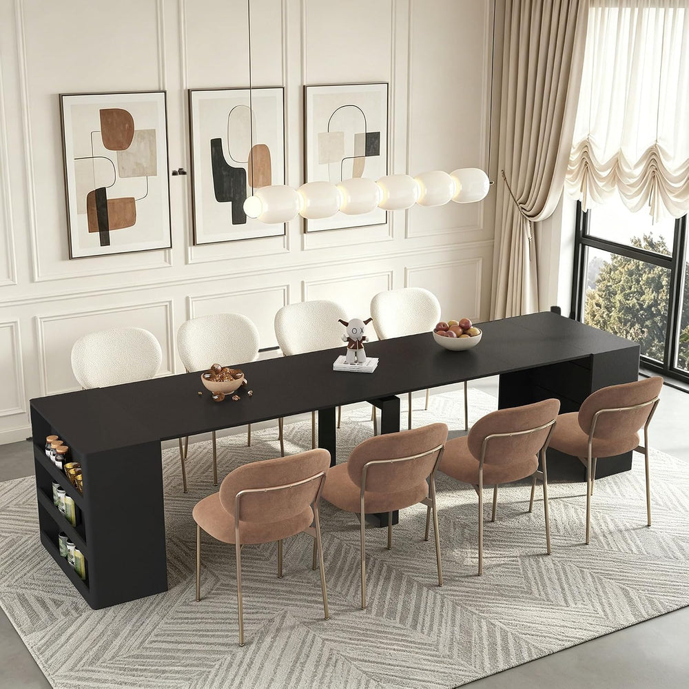28" - 123" Large Extendable Dining Table, Expandable Table for 2-10...