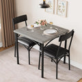 2-Person Dining Table Set (3 Pieces) - Square Kitchen Table with Upholstered Chairs | Ideal Small Space Dining Set for Apartments, Studios | Compact Kitchen Dining Set for 2 Adults/Kids