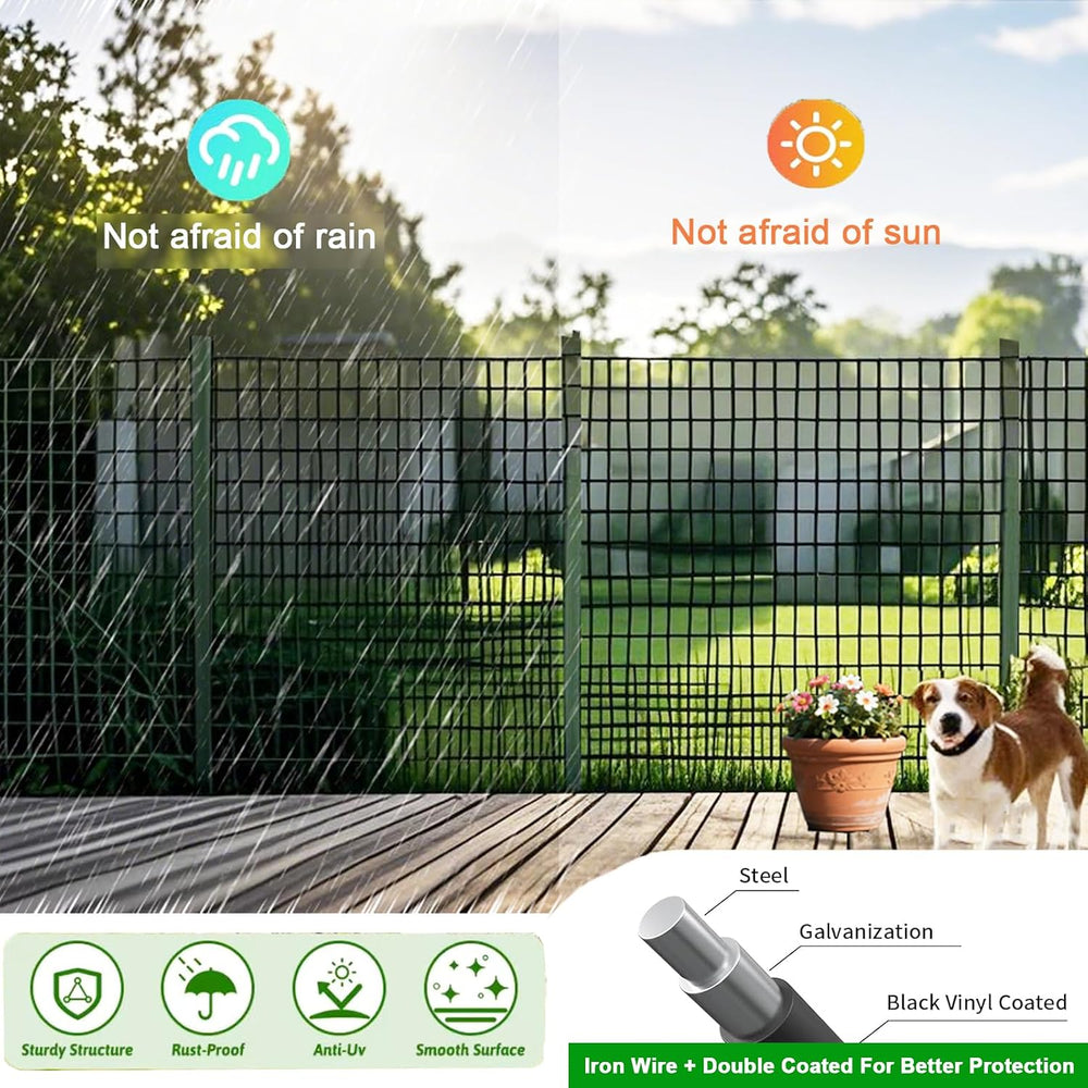 Welded Wire Fence 48inch x 50ft Roll,16 Gauge 2" x 3" Mesh Black