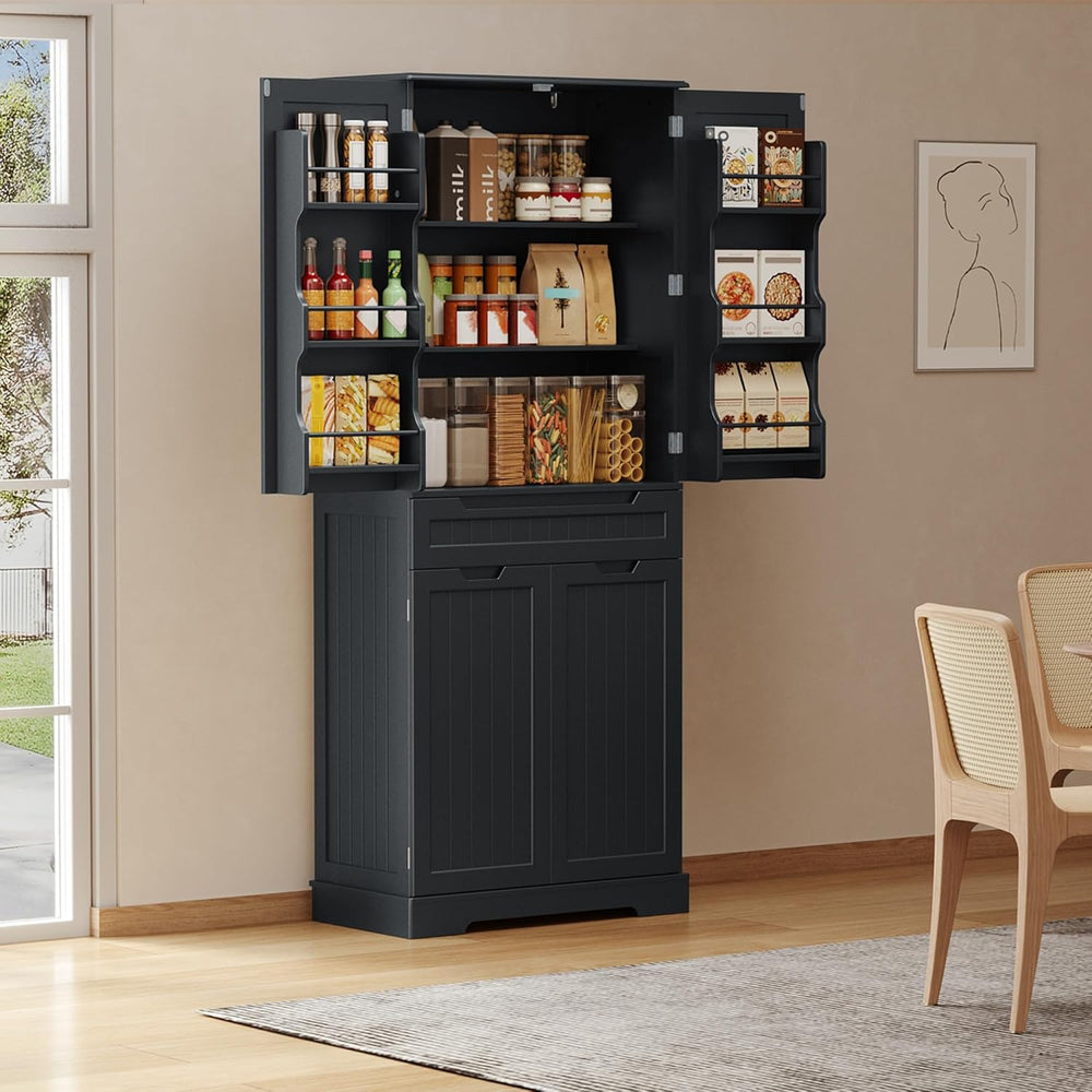 Gizoon 71" Tall Kitchen Pantry Cabinet with Doors and Adjustable Shelves...