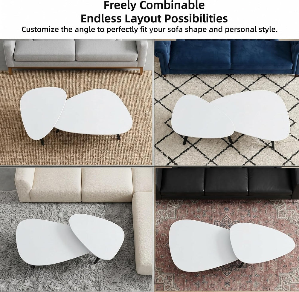Nesting Coffee Table Set of 2-Mid Century Moder Coffee Table | Guitar Pick St...