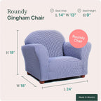 Roundy Kids Chair with Removable Cover, Soft Microsuede Upholstery, Padded Cushion, Sturdy Wooden Frame, Ergonomic Design for Ages 2-5, Easy to Clean, Ideal for Playrooms, Bedrooms & Nurseries.
