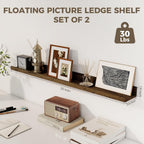 Axeman 30 Inch Floating Shelves for Wall | Picture Ledge Shelf Set of 2 | Rustic Picture Shelf for Wall with Ledge | Floating Shelves with Lip | Photo Ledge Shelves for Books Album Records