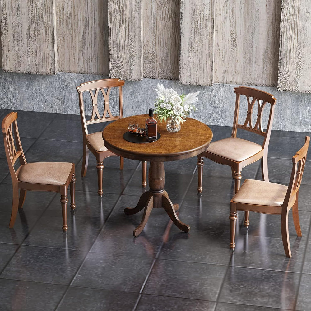 Giantex Round Dining Table for 2-4 People, 32" D X 30" H Wooden Kit...