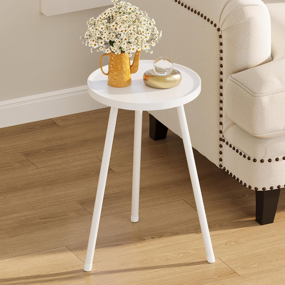 Small Couch Side Table, Drink Table, Mini Round End Table, Coffee Table, Snac...